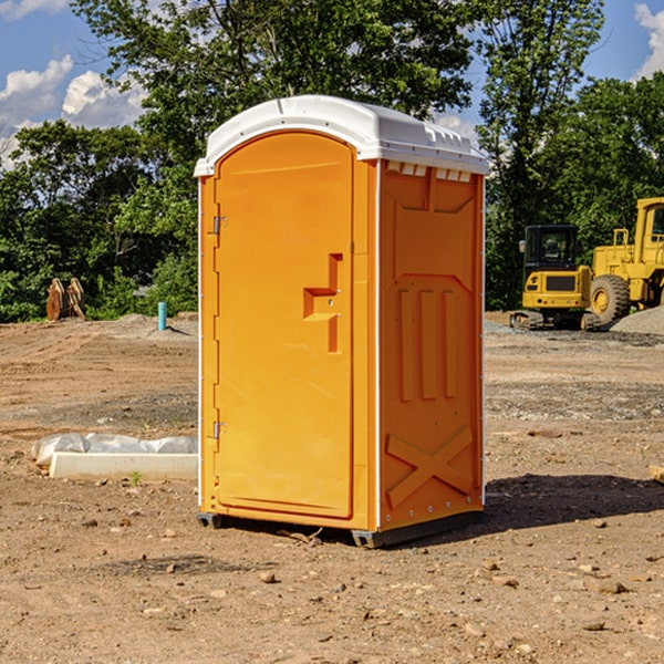 how often are the portable restrooms cleaned and serviced during a rental period in Caledonia Illinois